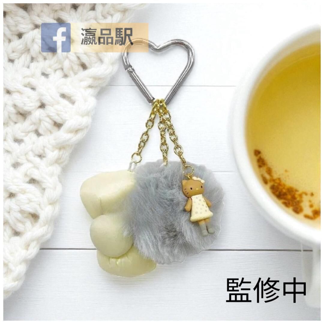 25147-KT Sanrio Hello Kitty 長腿系列蝴蝶結掛飾 灰色 #JP-NIC-KT74-02