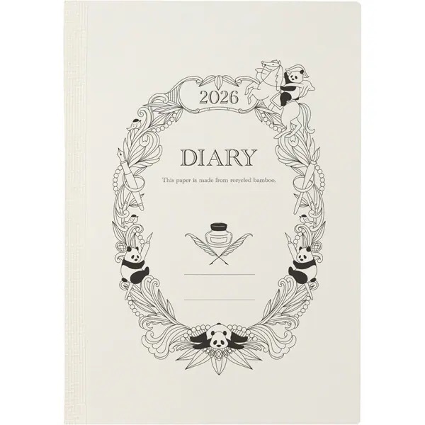 2026年 Raymay B6 竹紙月間手帳 Pandaful life Diary