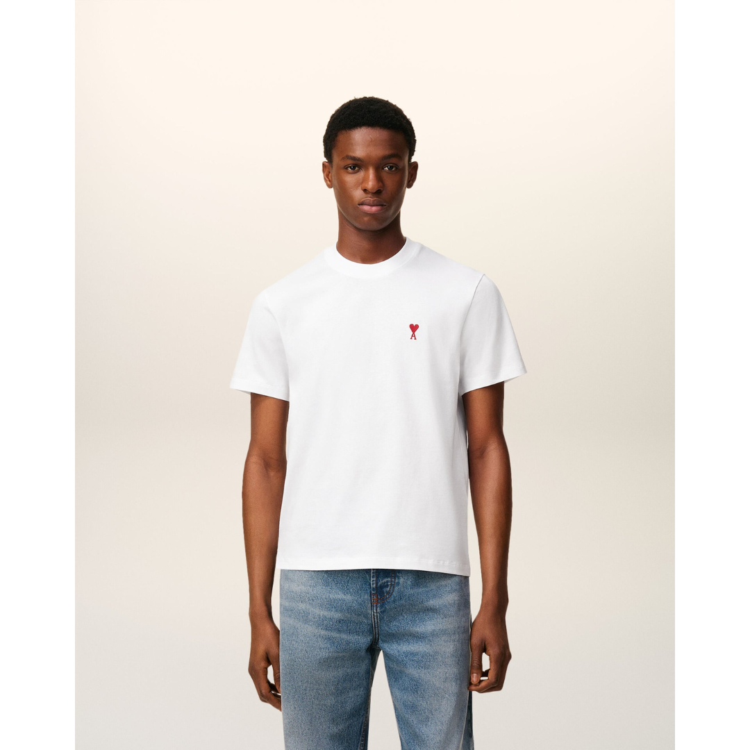 1LN1007-030 AMI Amide Coeur T-Shirt in Organic Cotton Jersey #BFUTS035-724-100 (C-BR-E)