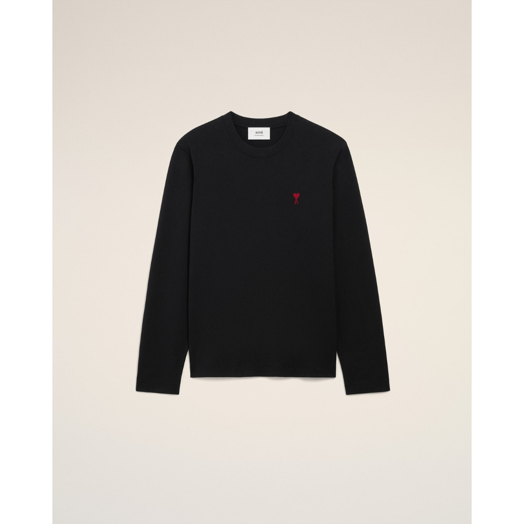 1LN1007-031 AMI Long sleeves Ami De Coeur T-Shirt in Organic Cotton Jersey #BFUTS235-724-001 (C-BR-E)