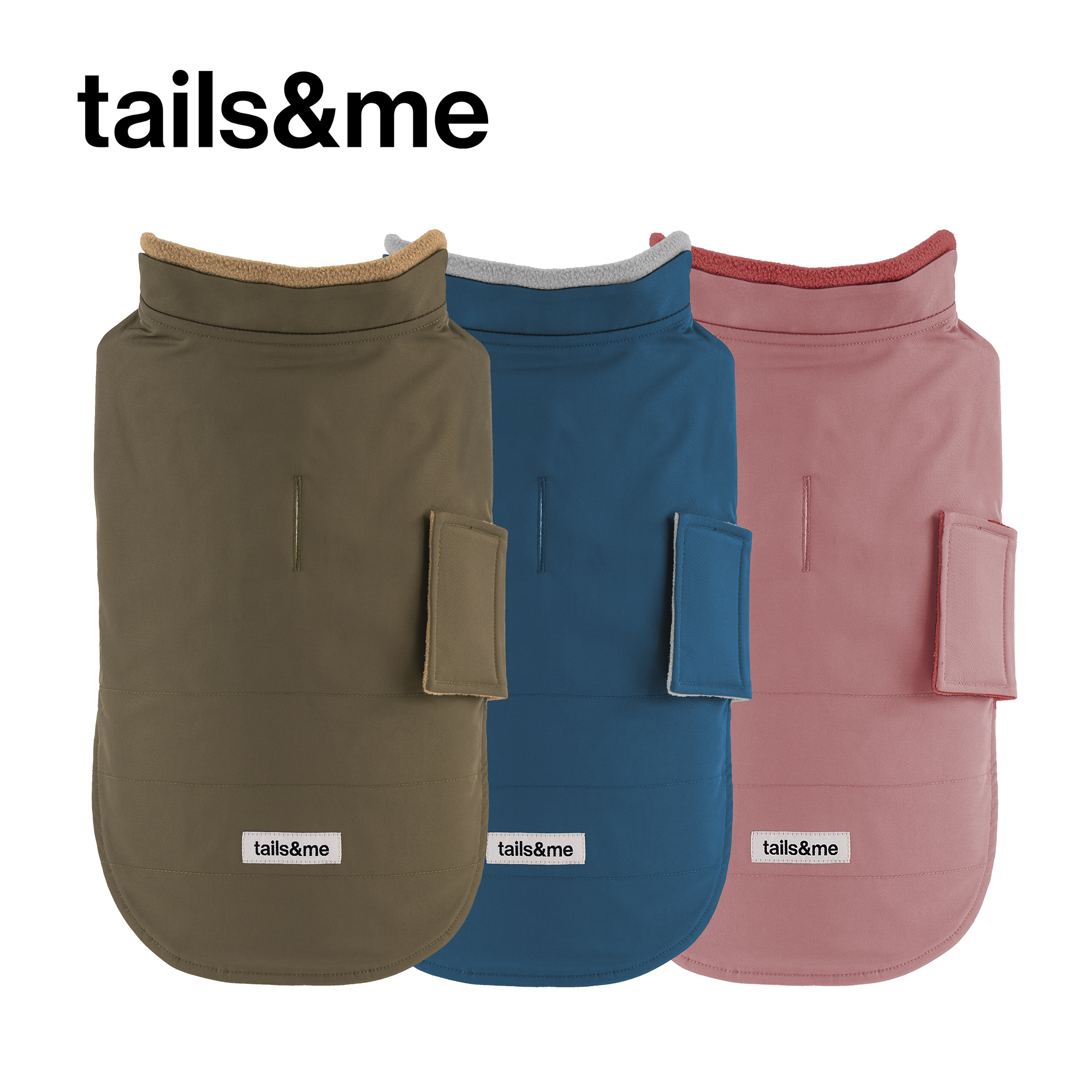 tails&me 尾巴與我｜經典寵物衣EH|寵物魔鬼氈可調外套​ (共三色 / XS-XXXL)