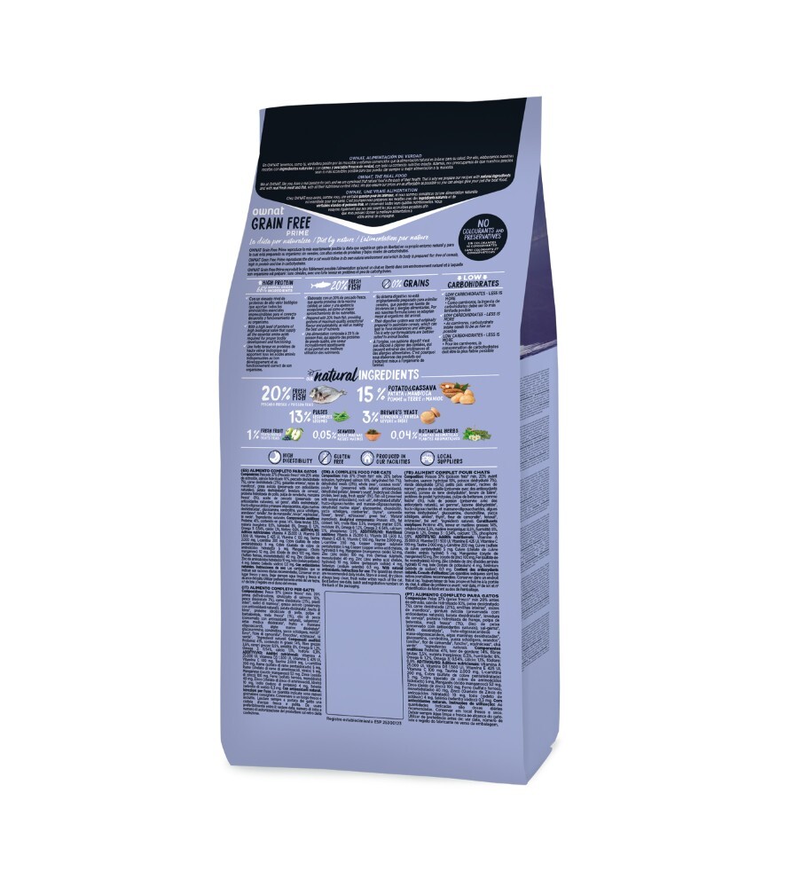 OWNAT 混合魚類與肉類 無穀全貓糧 (已絕育, 體重管理配方) 8kg