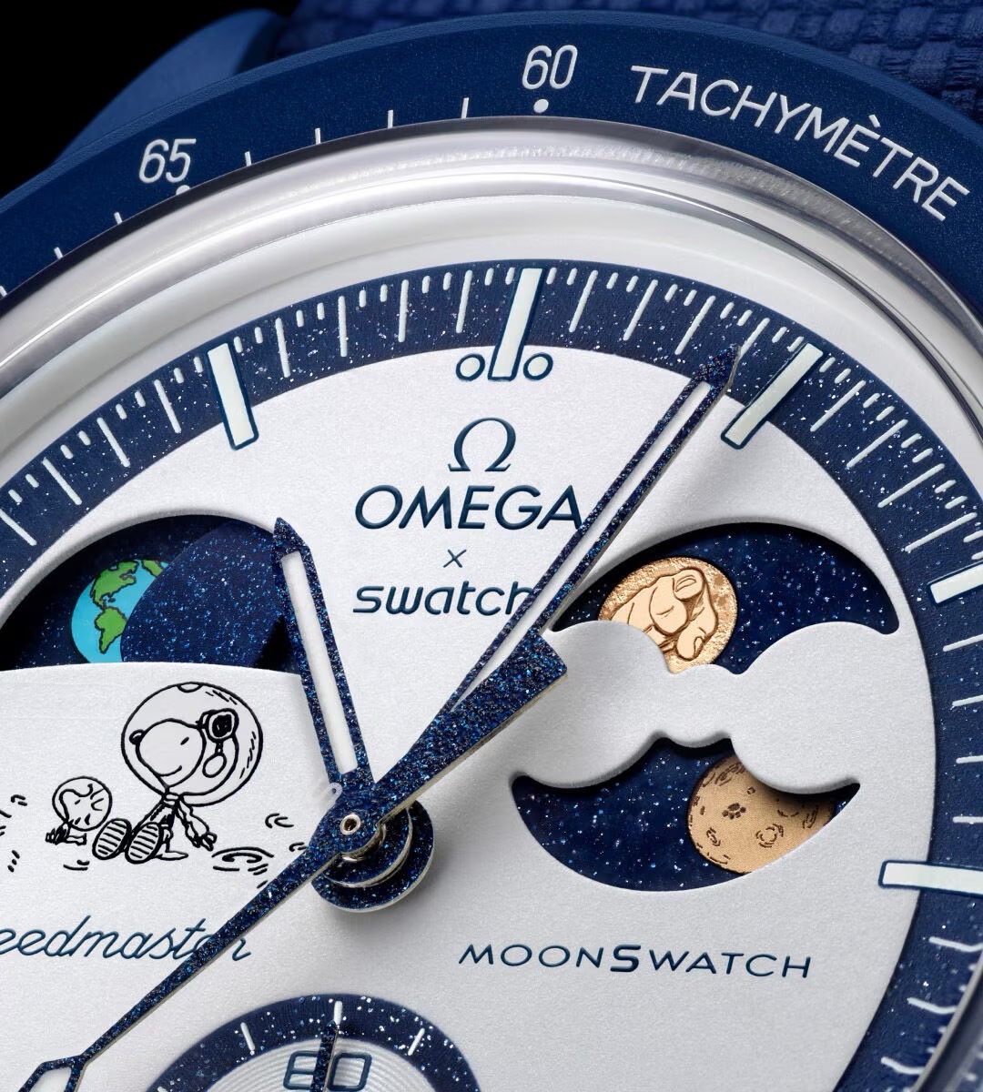 【Luxury】Snoopy × OMEGA × Swatch 限量聯名 收藏腕錶 魔鬼氈錶帶 史努比 歐米茄 星空月亮 10月滿月🌕 獵人錶 手錶