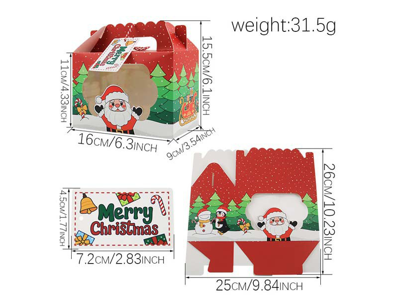 TEMU聖誕節手提開窗盒子 MS3960