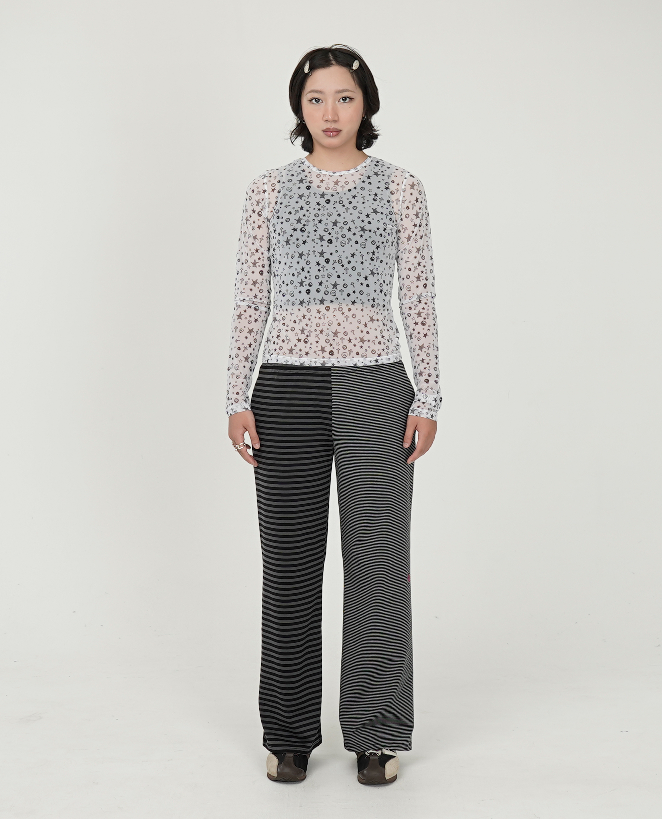 WEBHOUSE Twister Goth Mesh Long Sleeve - 25FW