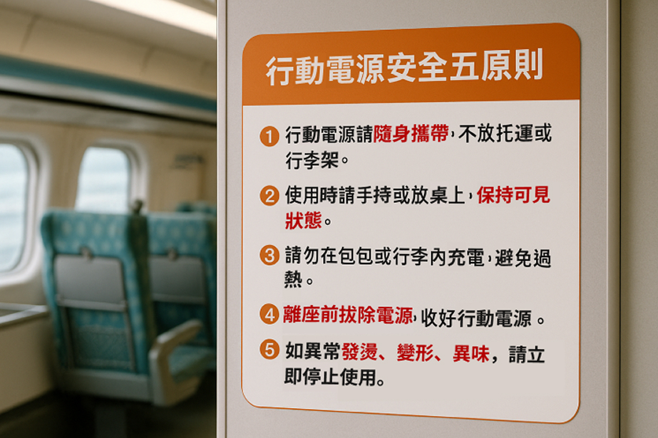 高鐵行動電源最新規定2025