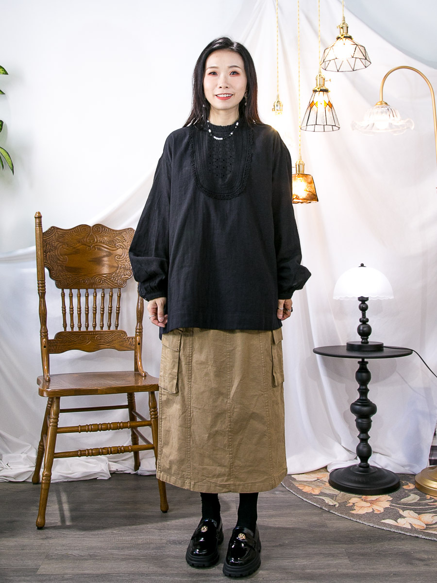 ⬇️開倉低至半價😱FINALSALE📣 領位通通花刺繡．麻棉料TOP 【不設退換】