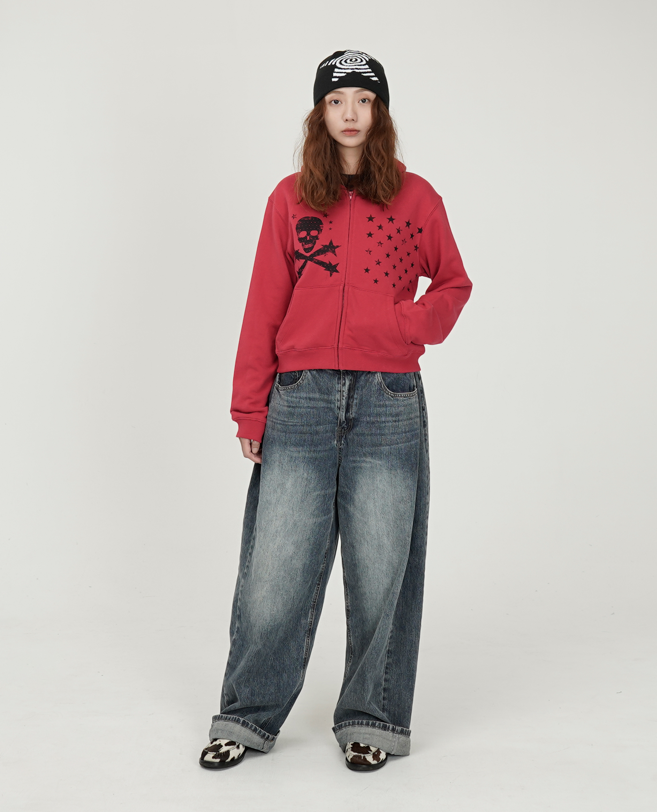 WEBHOUSE Skull Star Angel Hoodie Zip-up - 25FW