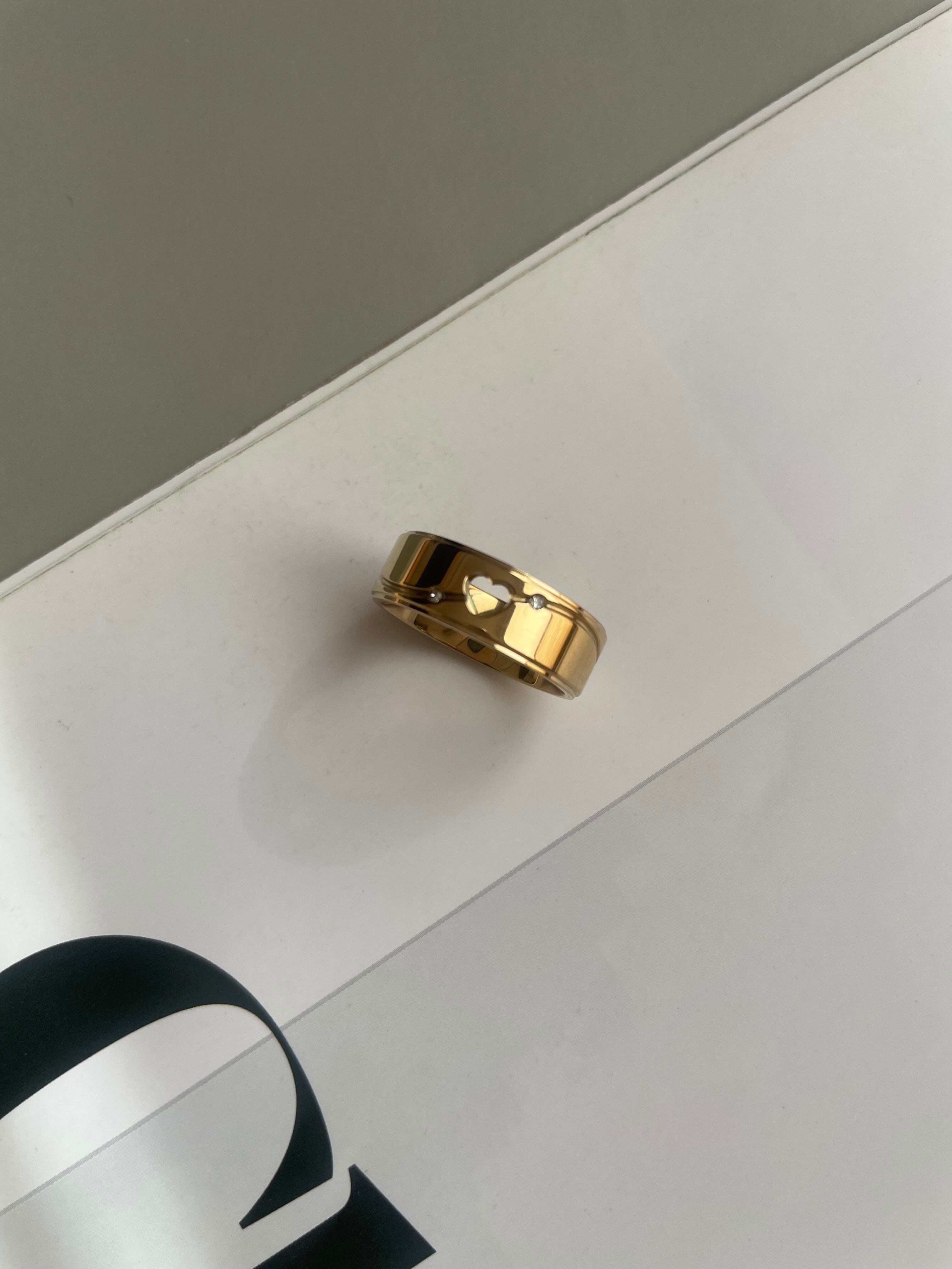 hollow out heart ring