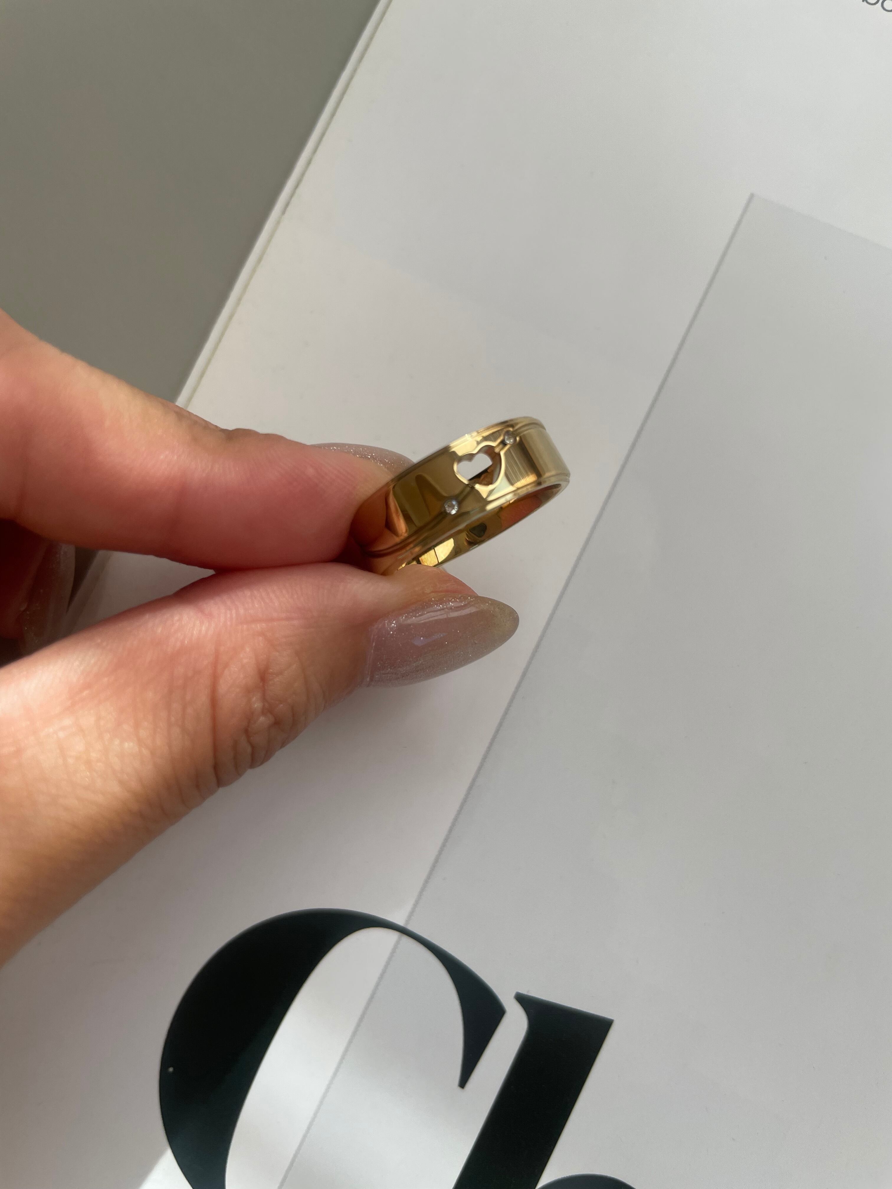 hollow out heart ring