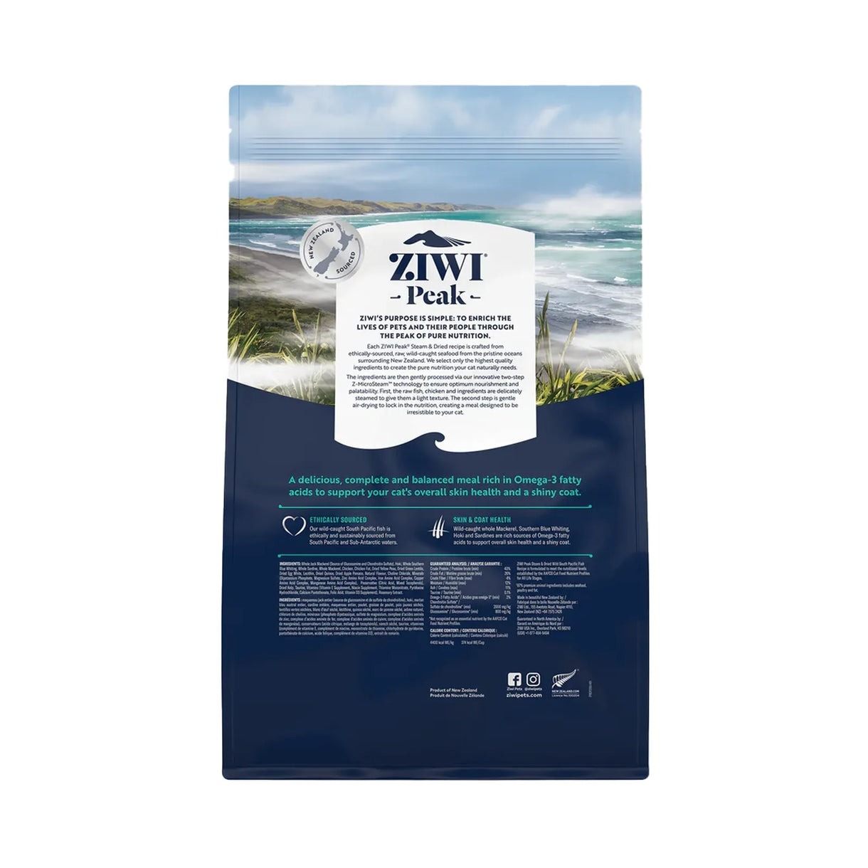 Ziwi Peak ZIWI® Peak Steam And Dried WIld South Pacific Fish Recipe．800g/2.2kg