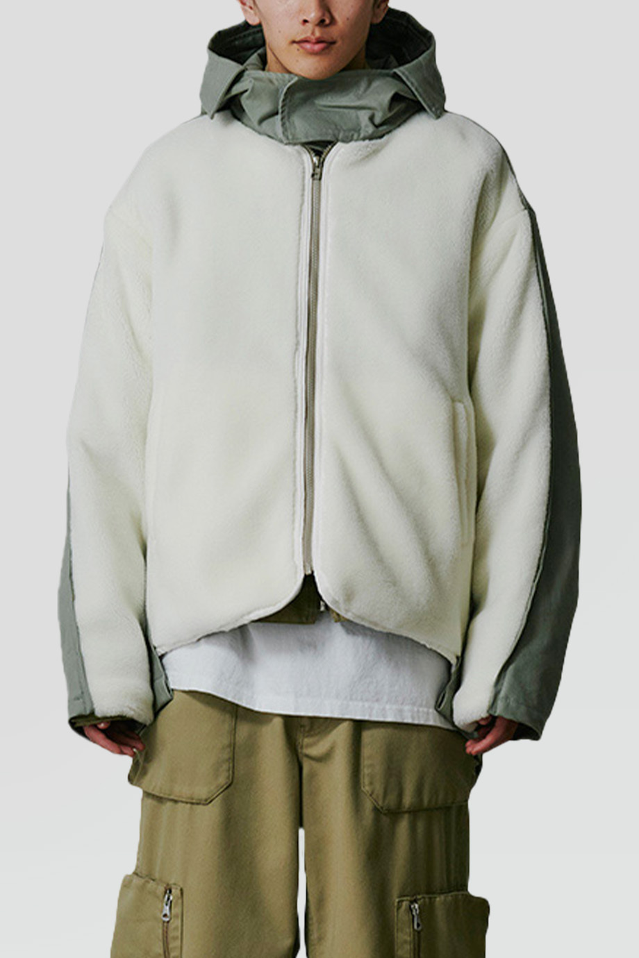 FACETASM｜SHERPA 羊羔絨拼接派克大衣