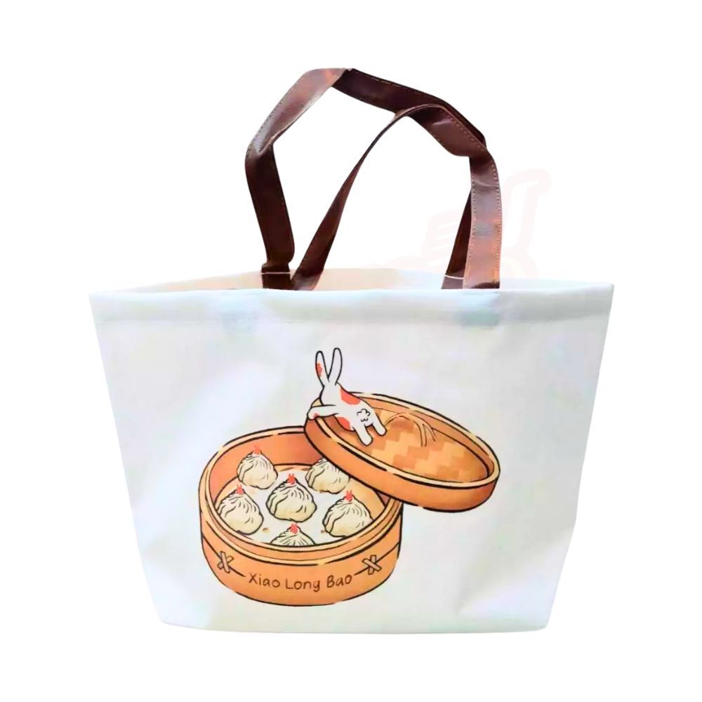 吃貨包 大船形帆布袋 小籠包款 S0034｜可愛造型大容量 手提肩背兩用 輕便耐用購物袋【輕鬆購五金百貨】