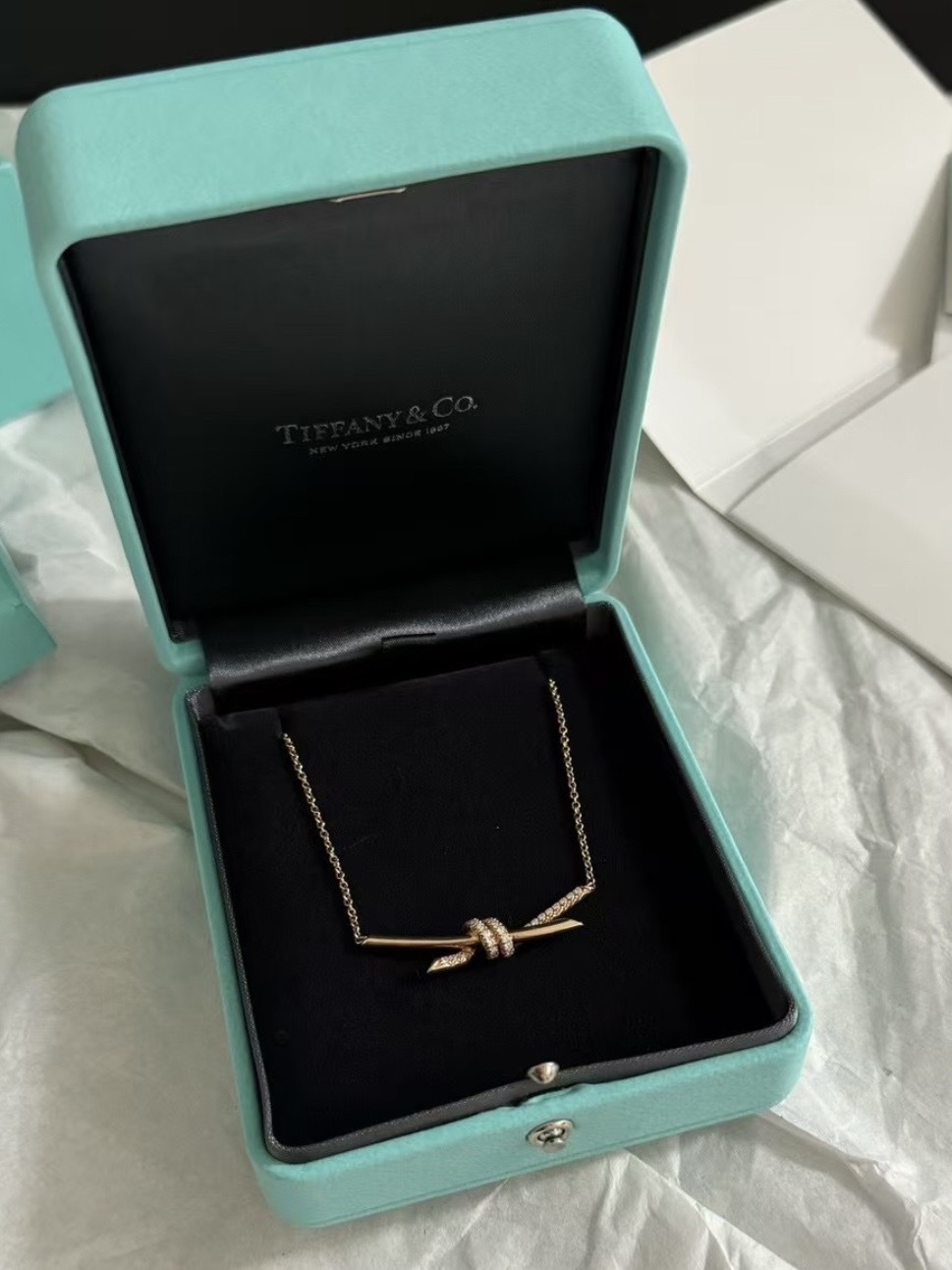 TIFFANY & CO. Knot 系列 玫瑰金 項鍊