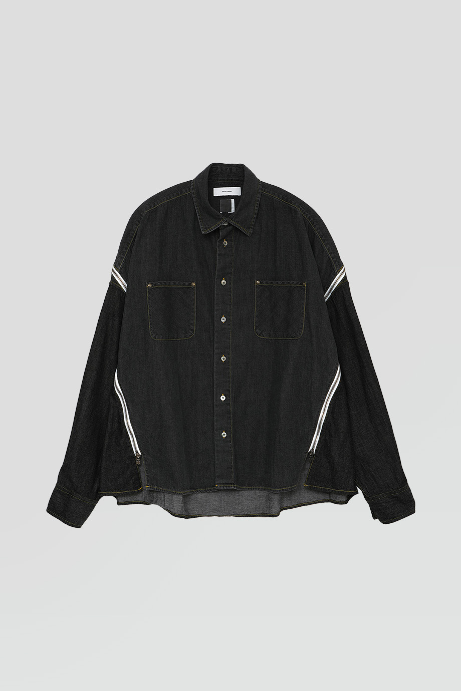 FACETASM｜DENIM 雙口袋拉鍊拼接牛仔襯衫