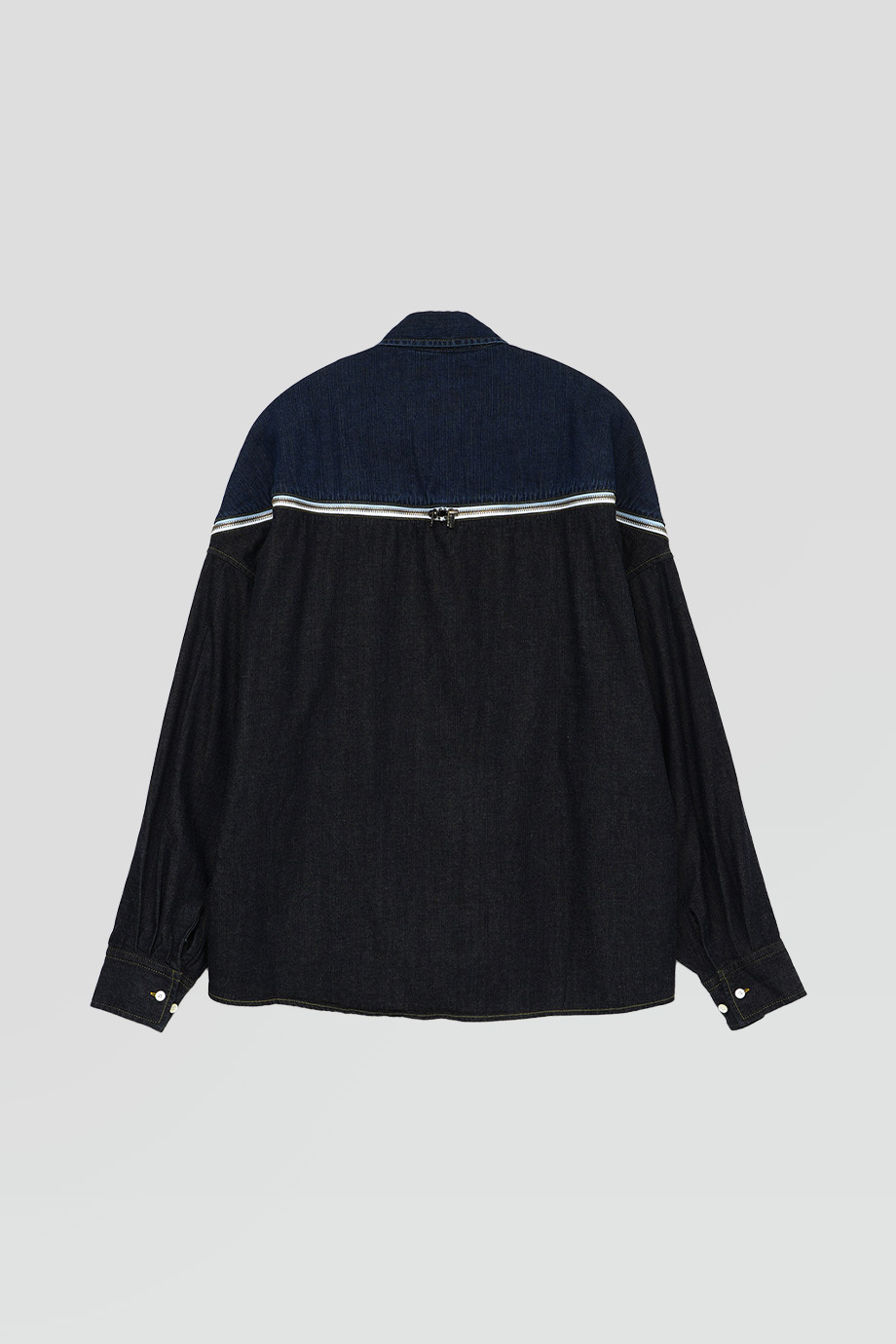 FACETASM｜DENIM 雙口袋拉鍊拼接牛仔襯衫