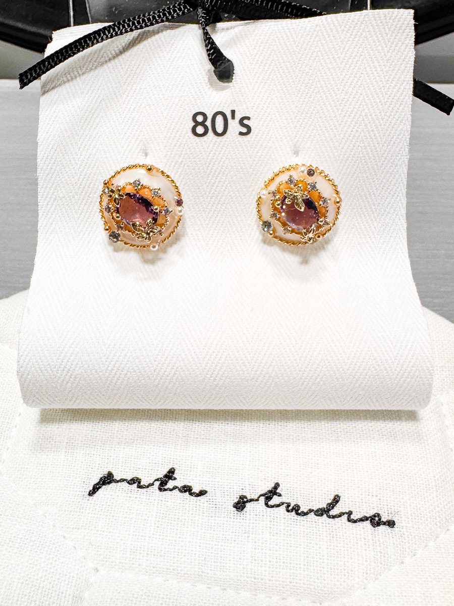 【SALE SALE SALE🔥】 韓國手工  貝母 古典紫色 耳環 "925純銀耳針" 【不設退換】