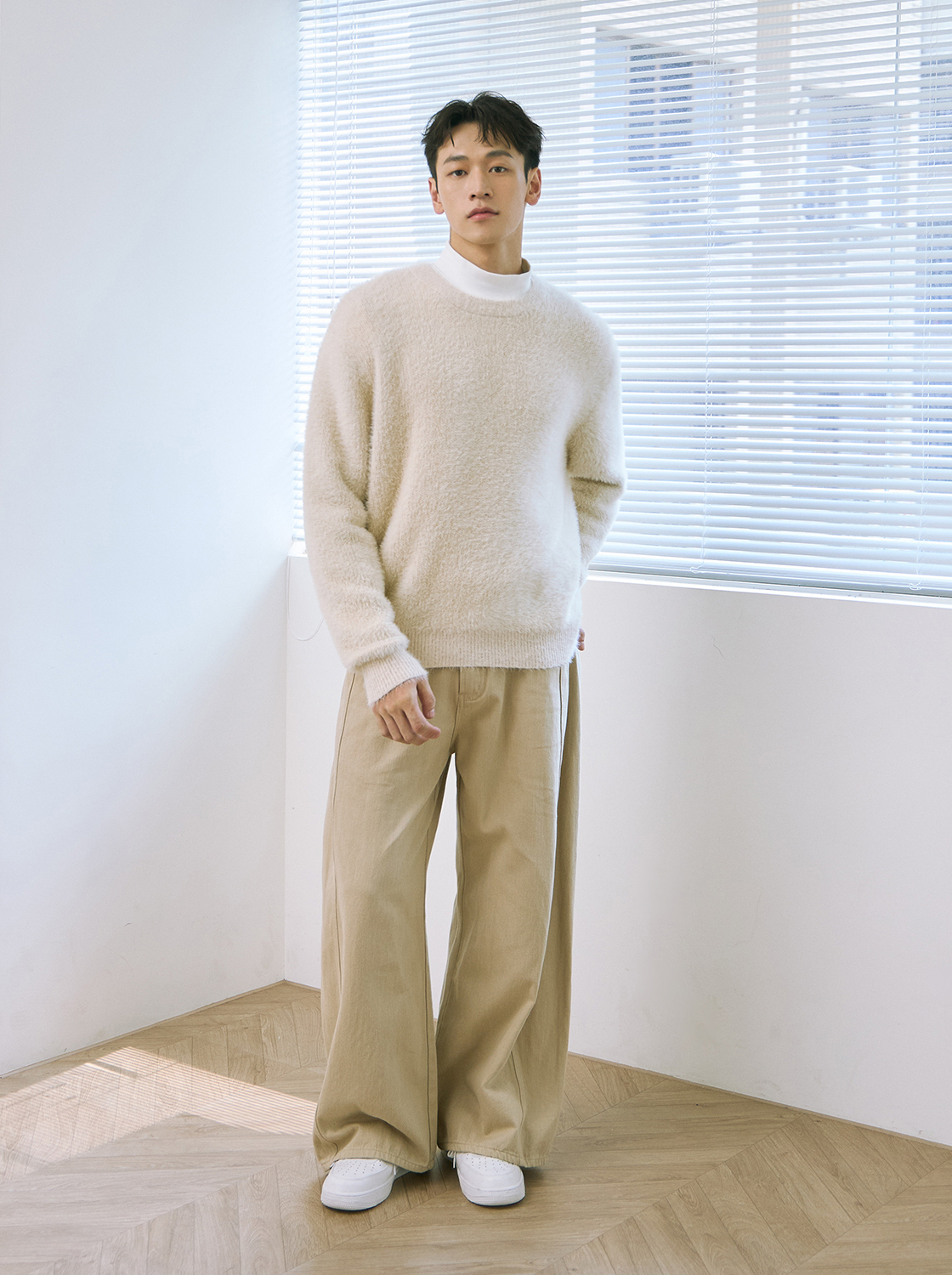 直向線條超寬直筒褲