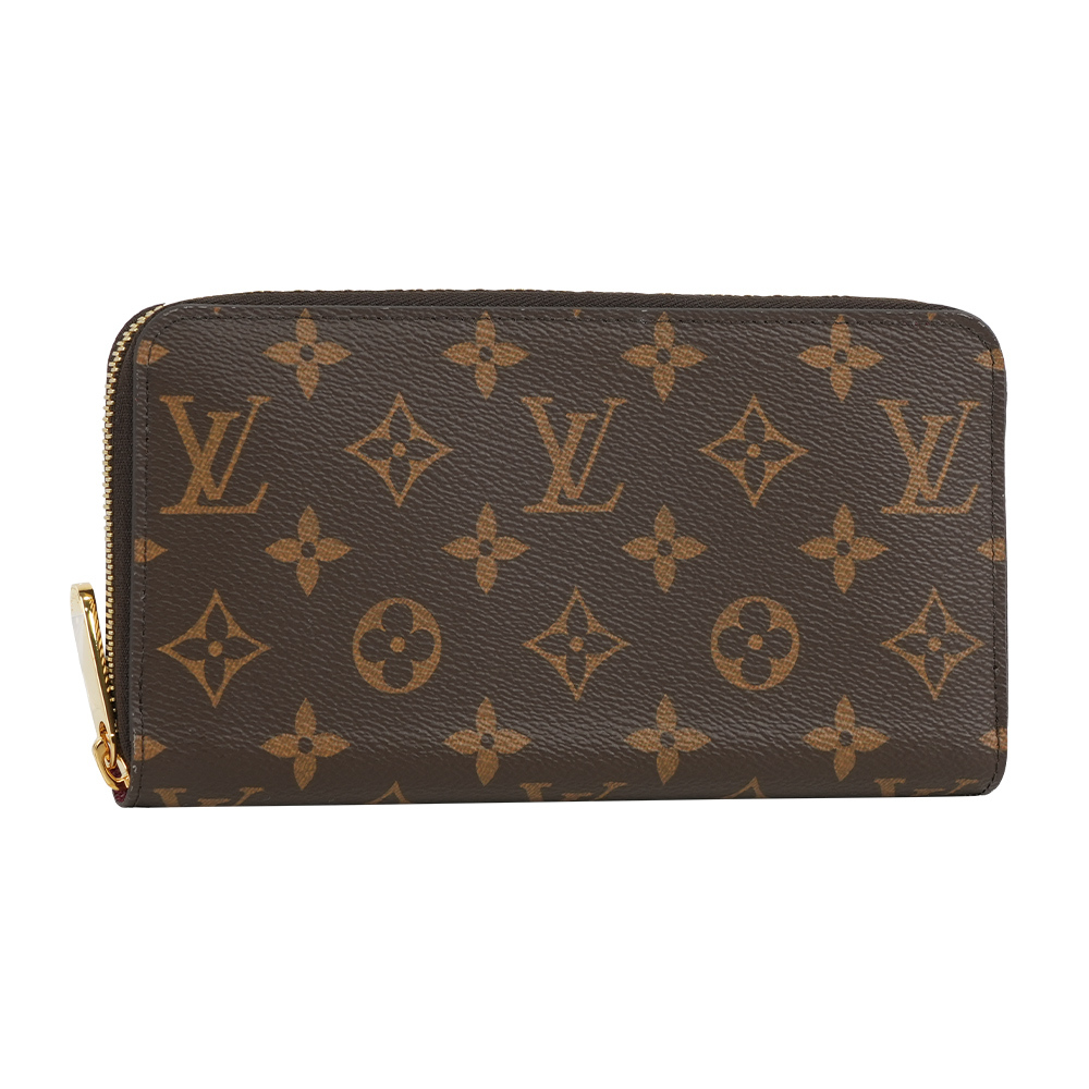 【Louis Vuitton】Monogram ㄇ型拉鍊長夾(內裡紫紅)