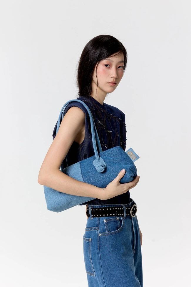 Gentle Woman Twotone Denim Shoulder Bag