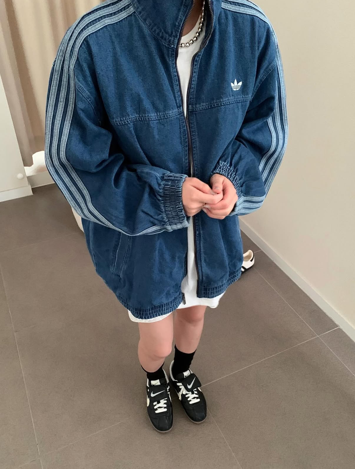 Adidas Originals Adicolor Denim Track Top 牛仔外套 單寧 深藍色 三葉草 刺繡 下擺縮口 男女款/預購