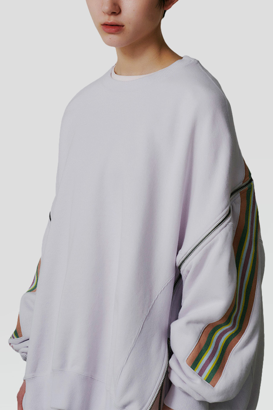 FACETASM｜ZIPPER 圓領條紋織帶拉鍊衛衣