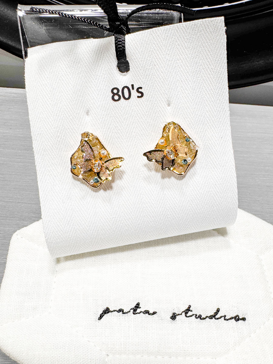 【SALE SALE SALE🔥】 韓國手工 不規則 蝴蝶 耳環 "925純銀耳針" 【不設退換】