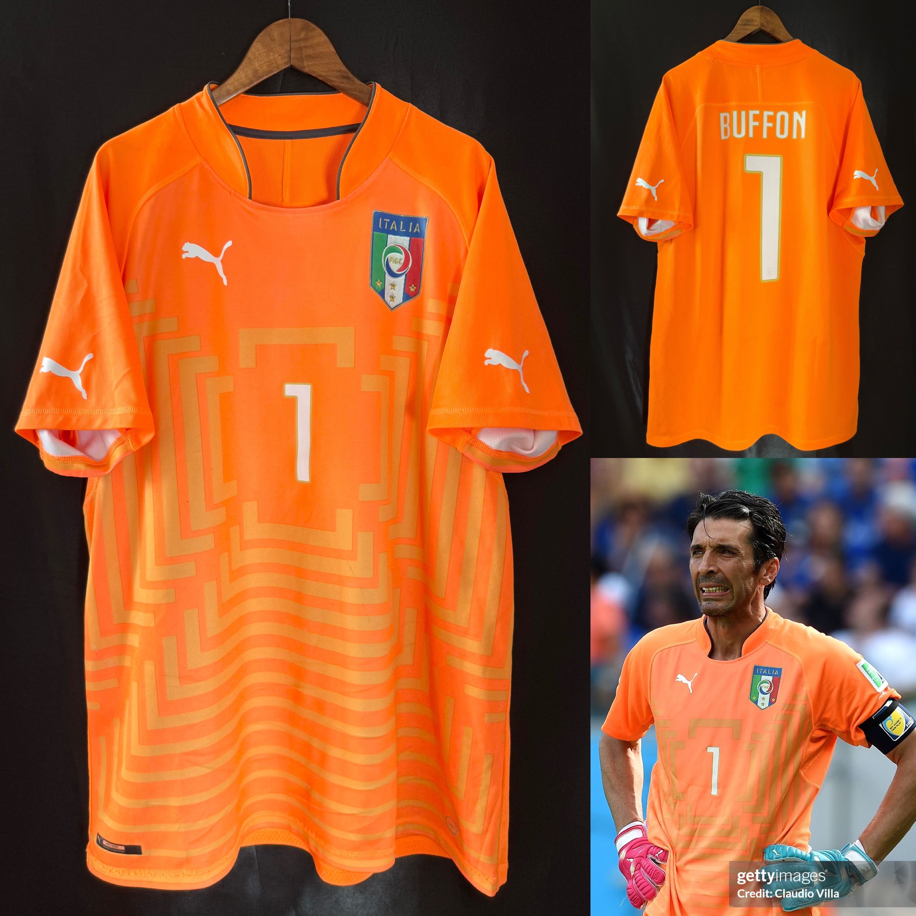 Italy 2014 Puma Goalkeeper Shirt #1 BUFFON