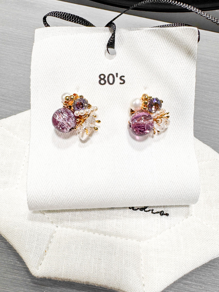 【SALE SALE SALE🔥】 韓國手工 天然石 閃石 耳環 "925純銀耳針" 【不設退換】