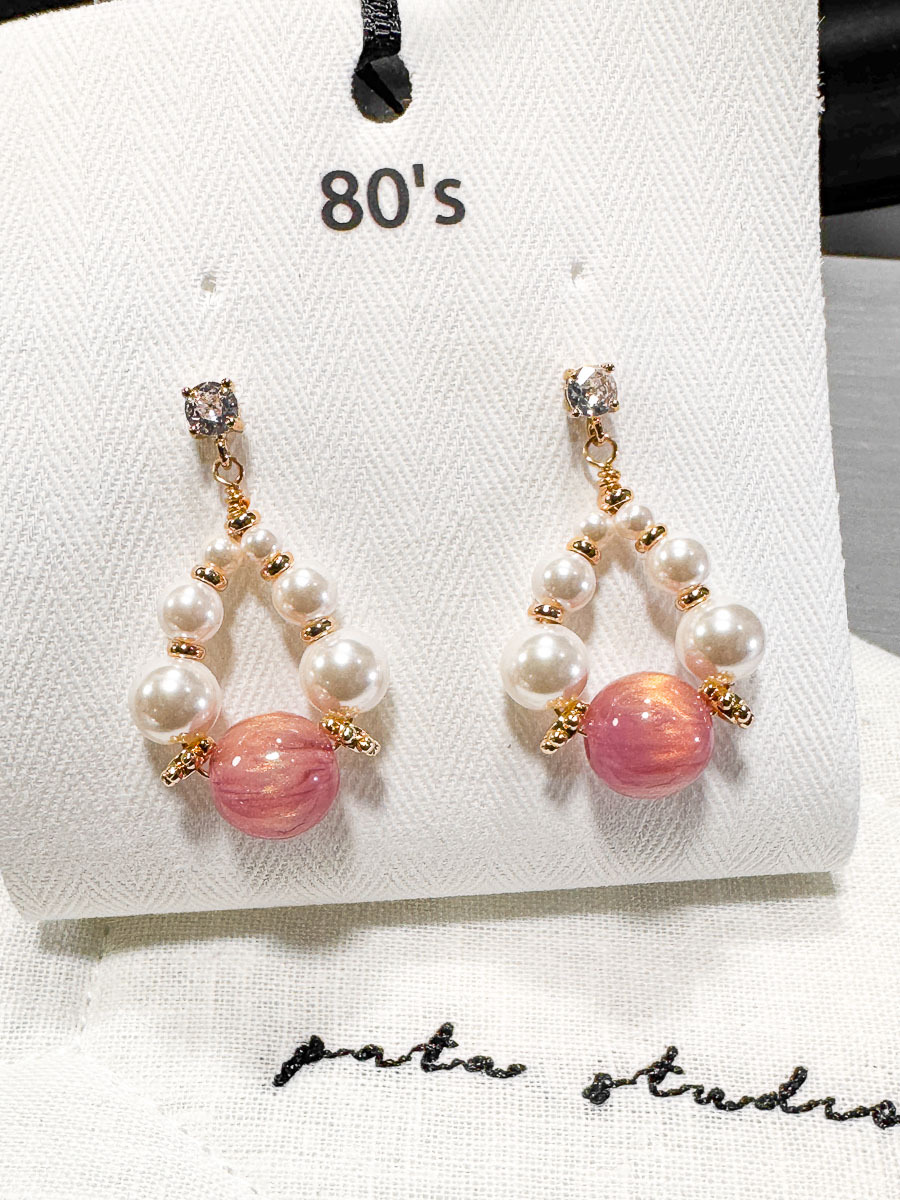 【SALE SALE SALE🔥】 韓國手工 珍珠天然石 水滴 石 耳環 "925純銀耳針" 【不設退換】