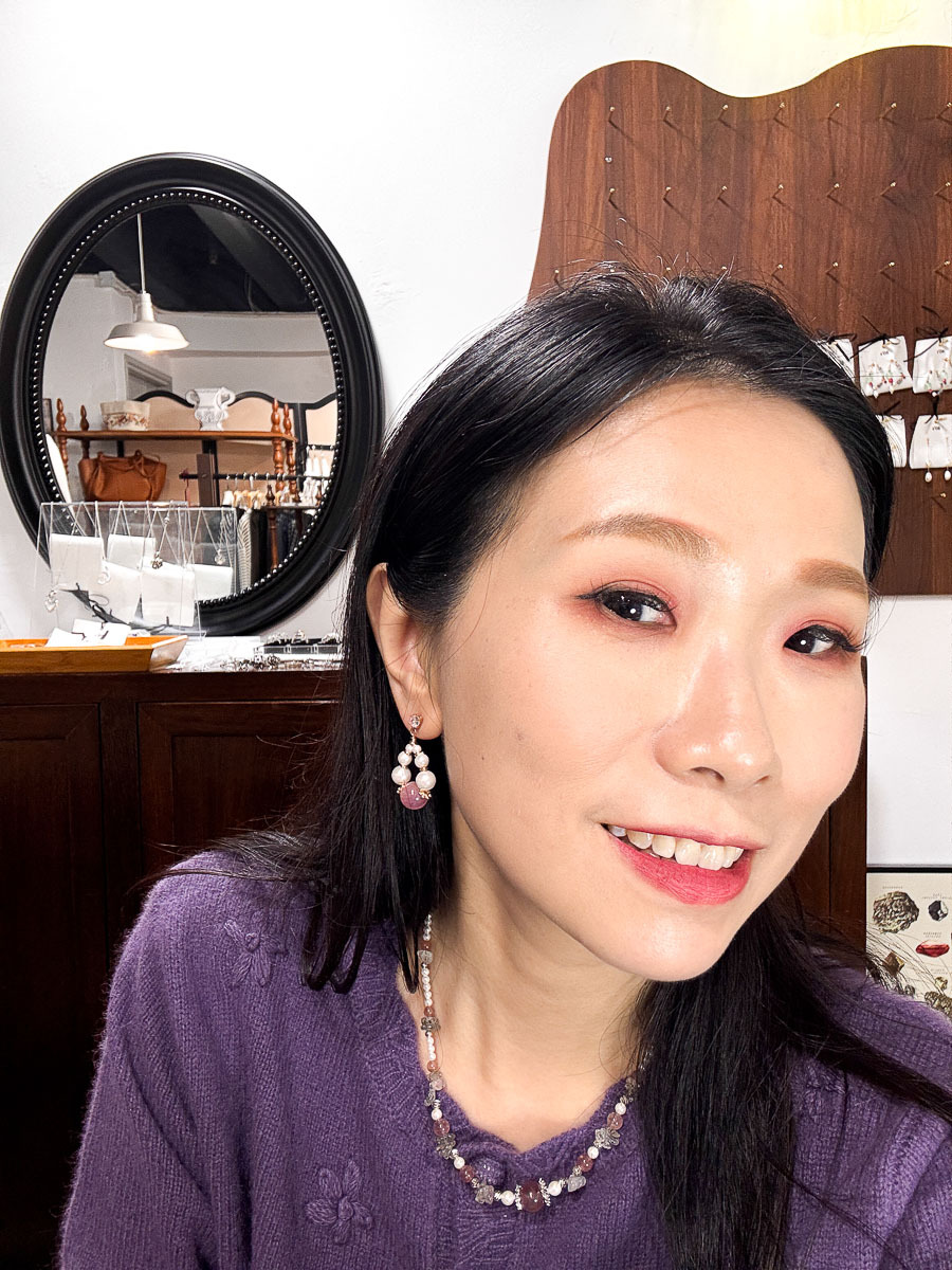 【SALE SALE SALE🔥】 韓國手工 珍珠天然石 水滴 石 耳環 "925純銀耳針" 【不設退換】