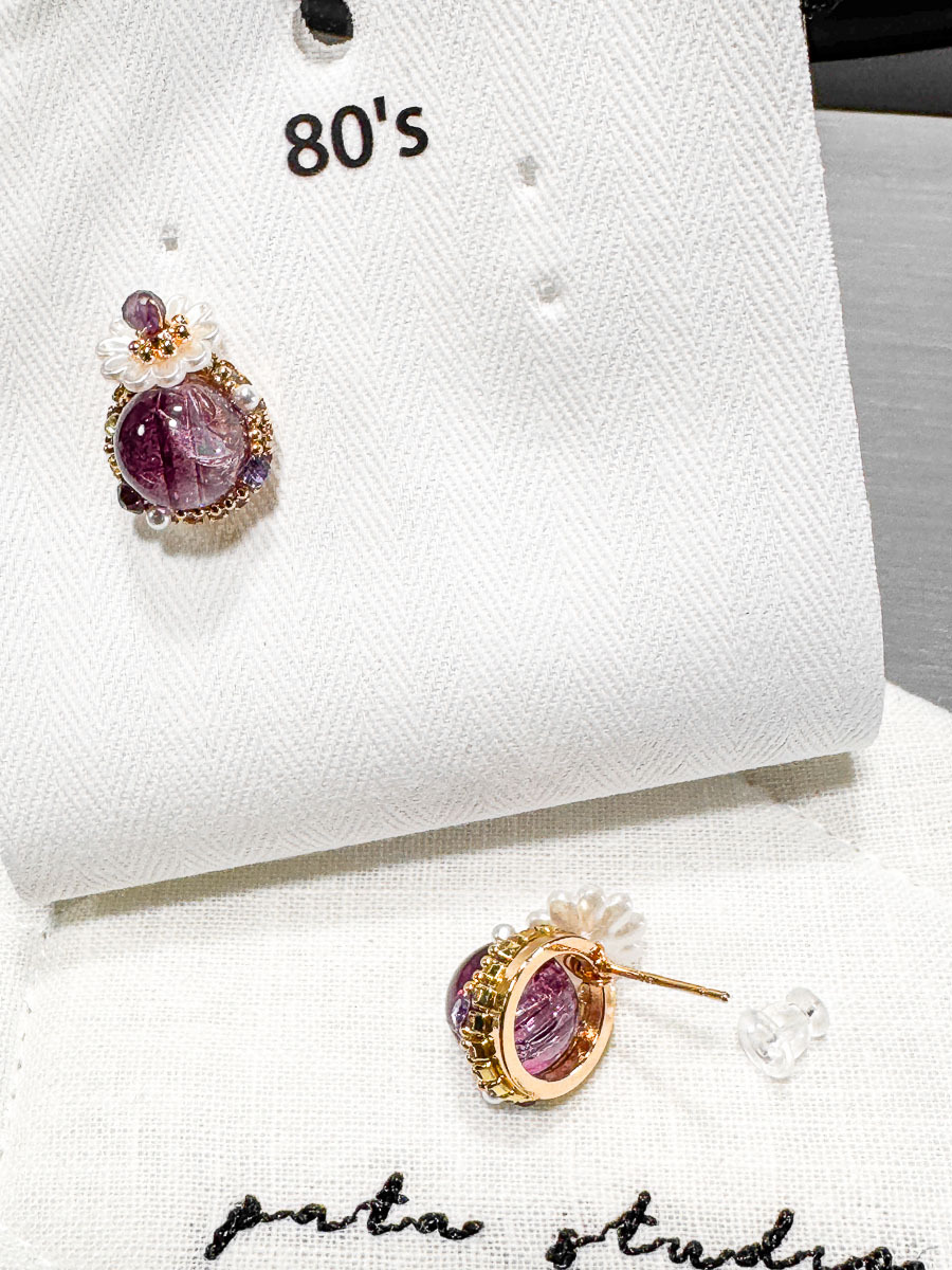 【SALE SALE SALE🔥】 韓國手工 天然石 閃石 耳環 "925純銀耳針" 【不設退換】