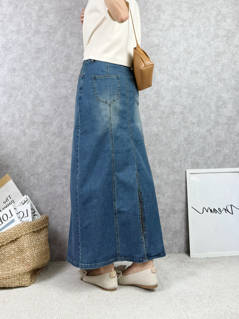 氣質與率性兼具的丹寧神裙