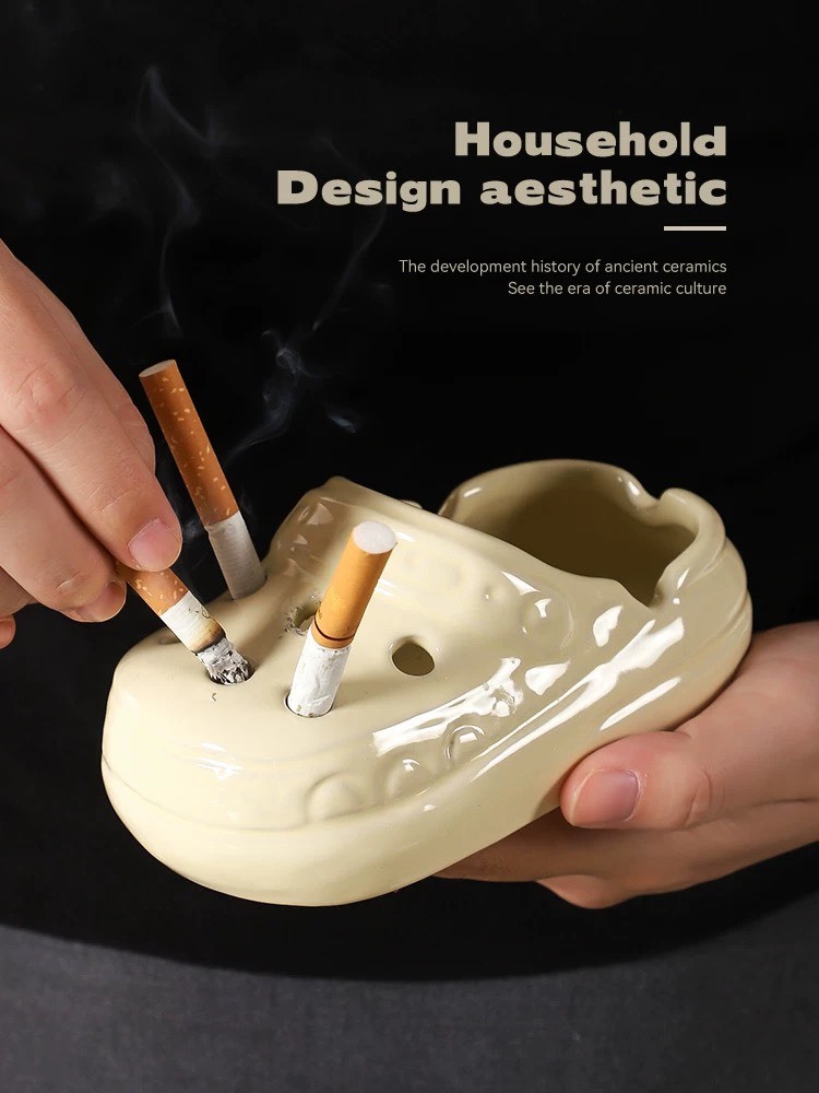 洞洞鞋 陶瓷 煙灰缸