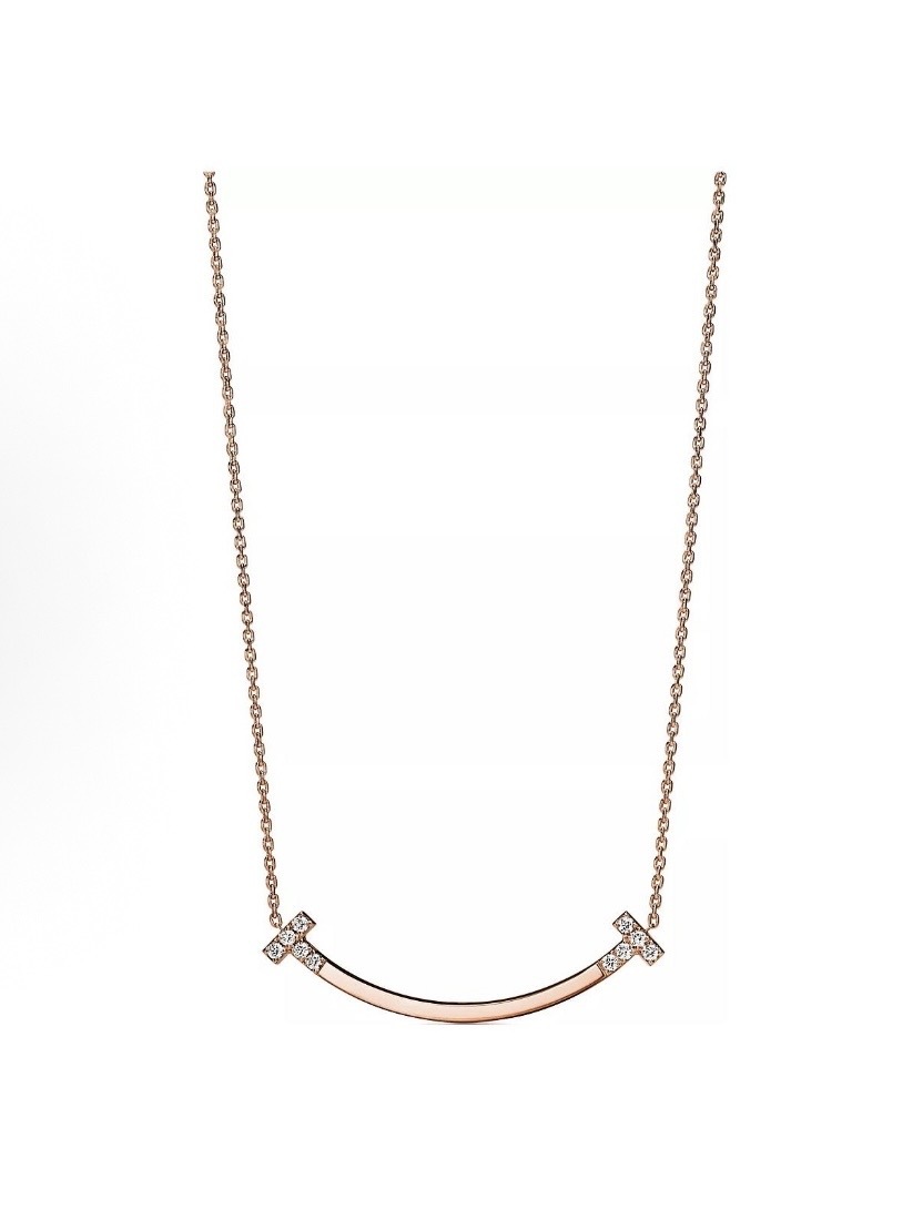 TIFFANY & CO. T 系列 中號 微笑吊飾 鑽石項鍊