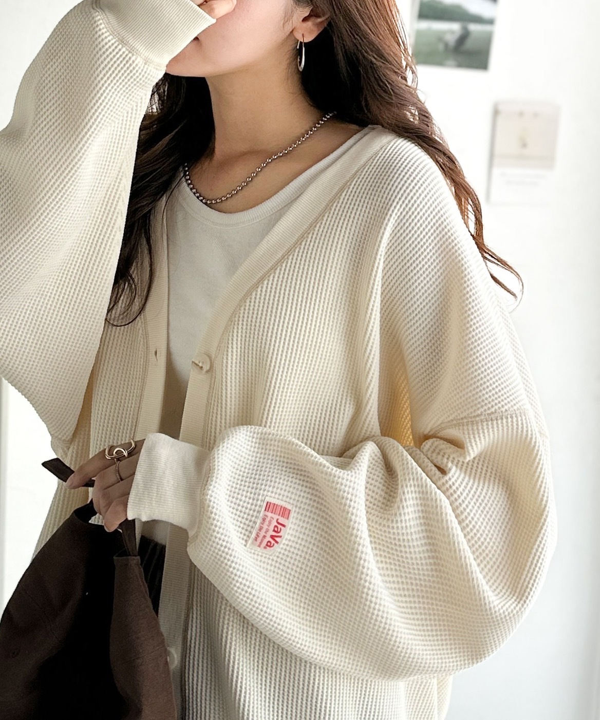 <超俗>日本 品牌 JAVA 華夫格 外縫線 V領 開襟衫 外套 5色