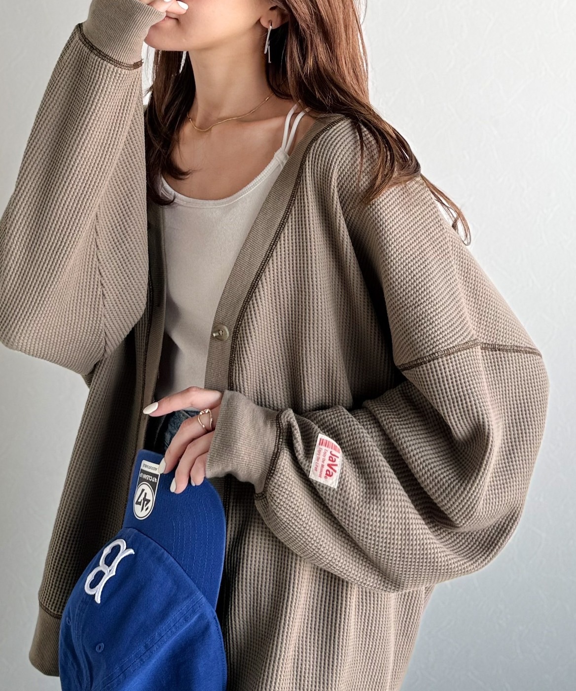 <超俗>日本 品牌 JAVA 華夫格 外縫線 V領 開襟衫 外套 5色