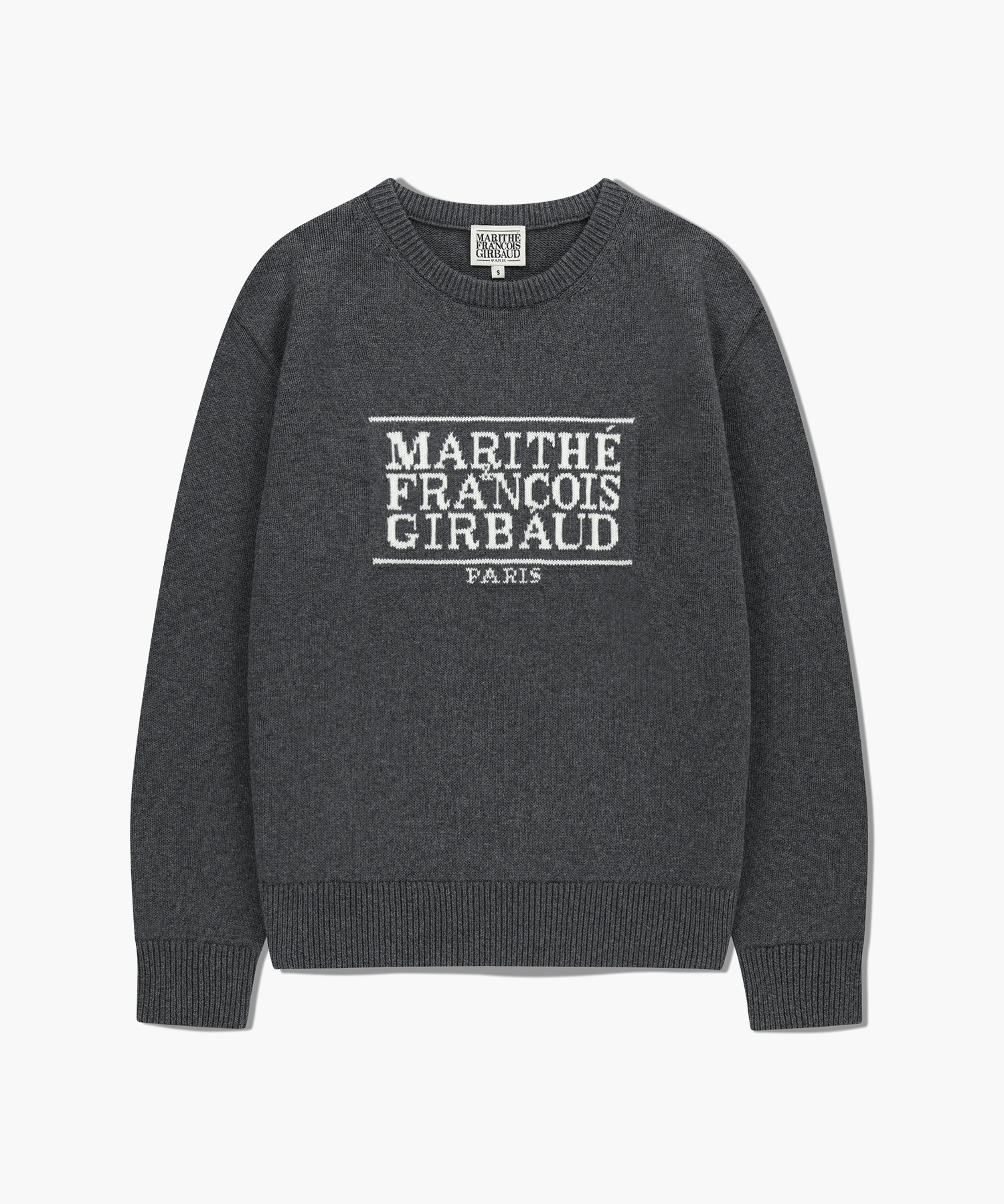 CLASSIC LOGO KNIT PULLOVER IN CHARCOAL