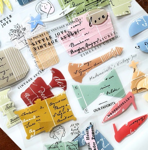 A Kind of cafe什物．法式復古小碎片 4cm割型亮面PET膠帶 <整捲/分裝>