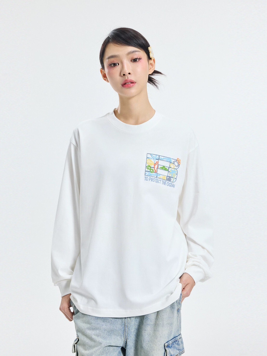 BONELESS 刷繡海洋 長袖