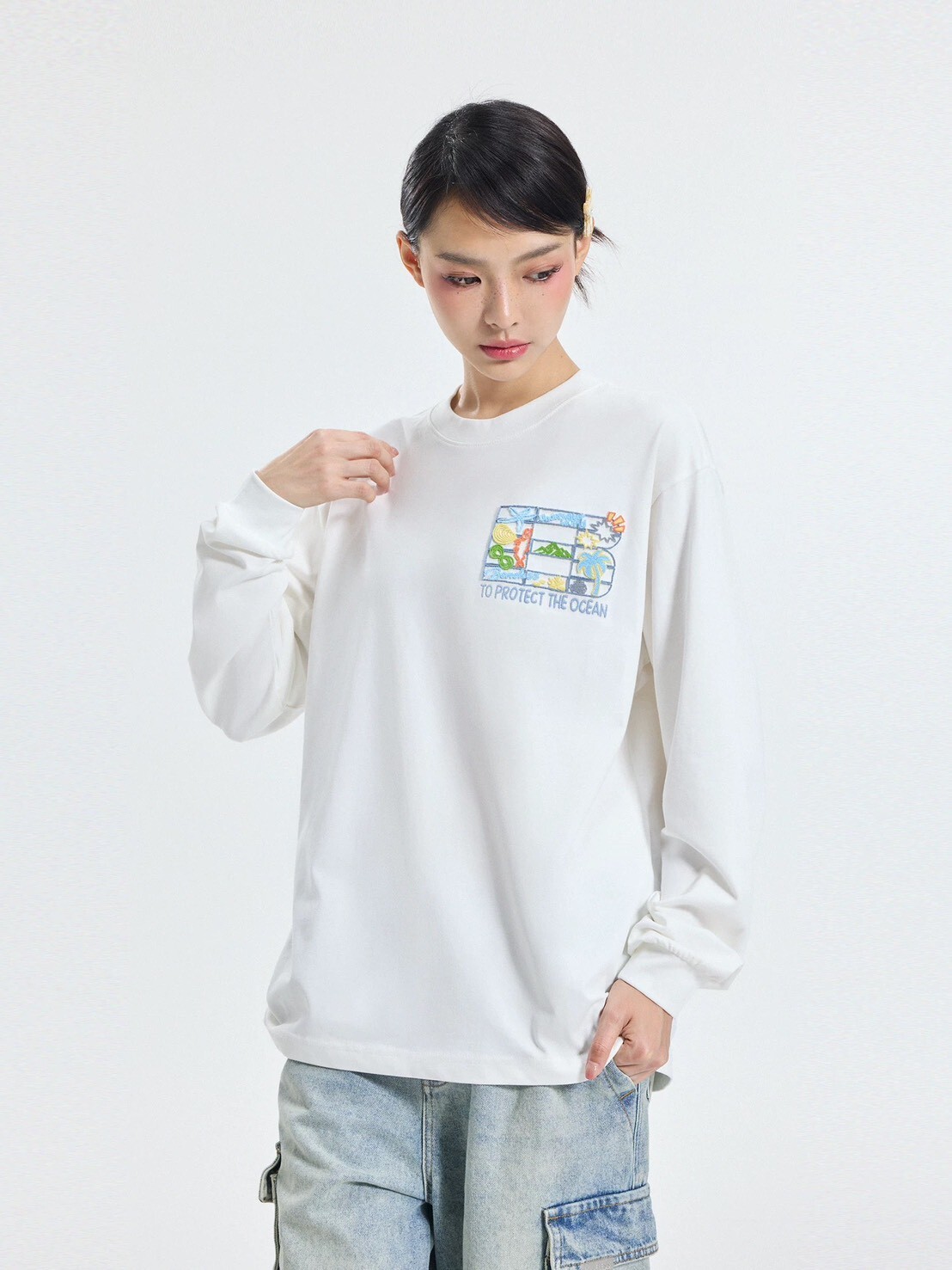 BONELESS 刷繡海洋 長袖