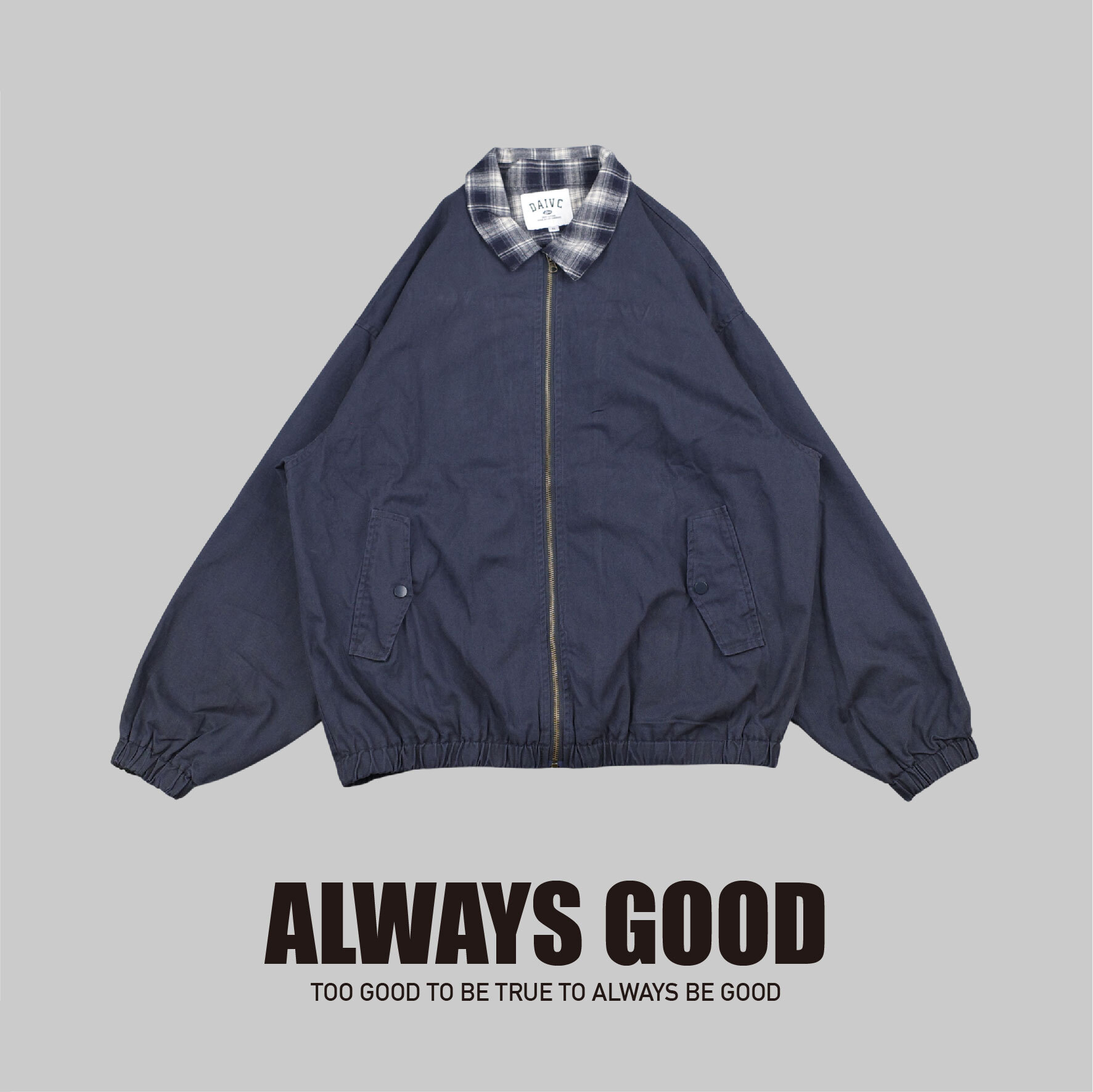 『Always_Good』拼接 格紋內裡 假兩件 夾克 外套