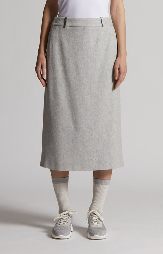 PESERICO 毛料直筒裙(淺灰)
