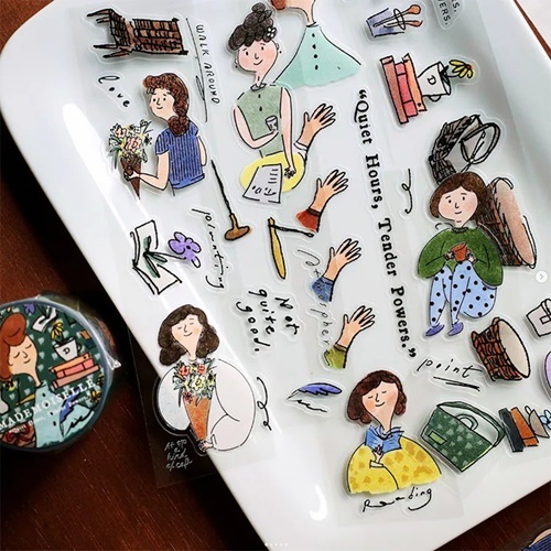 A Kind of cafe什物．小日常女仕 4cm割型亮面PET膠帶 <整捲/分裝>