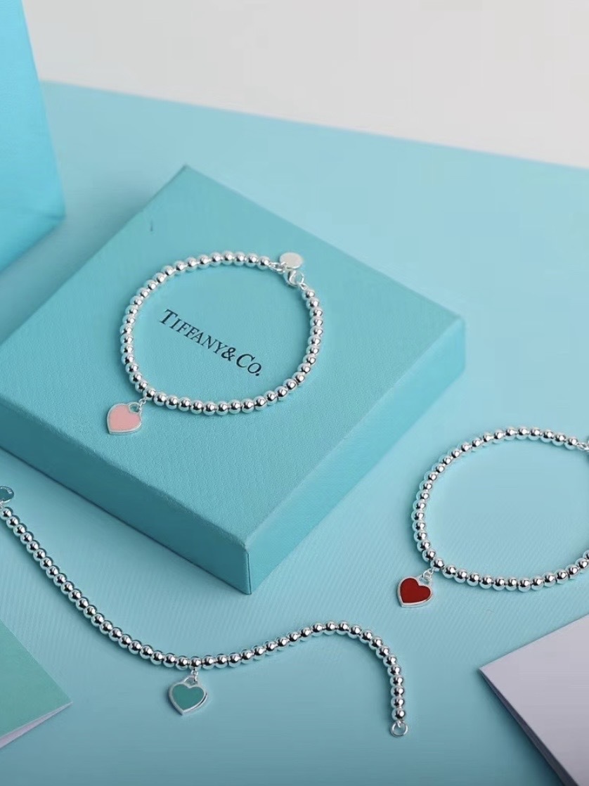 【四色選】TIFFANY & CO. Return to Tiffany系列 愛心裝飾 925銀 手鍊