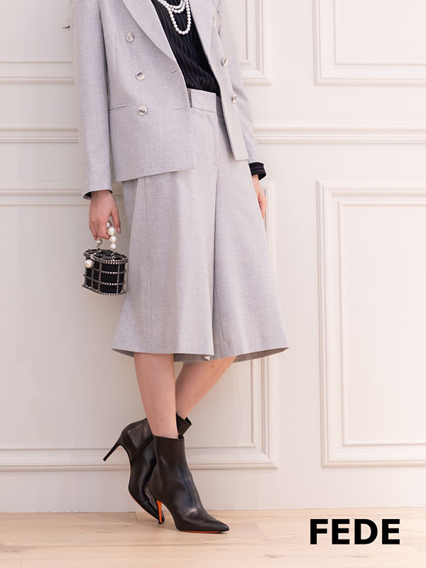 PESERICO 毛料六分褲(淺灰)