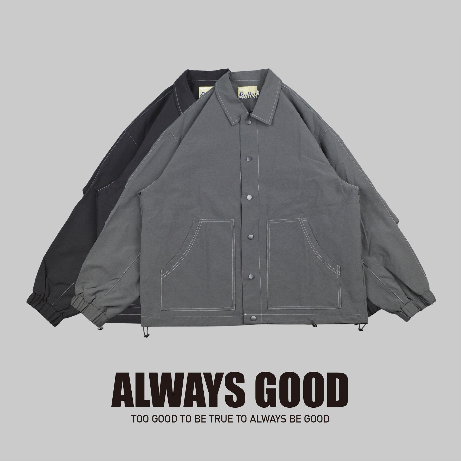 『Always_Good』明線 立體剪裁 工裝 教練 外套