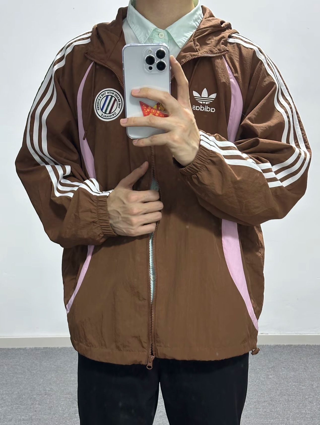 Adidas Originals ADICOLOR FW24 JACKET 棕粉色 有帽外套