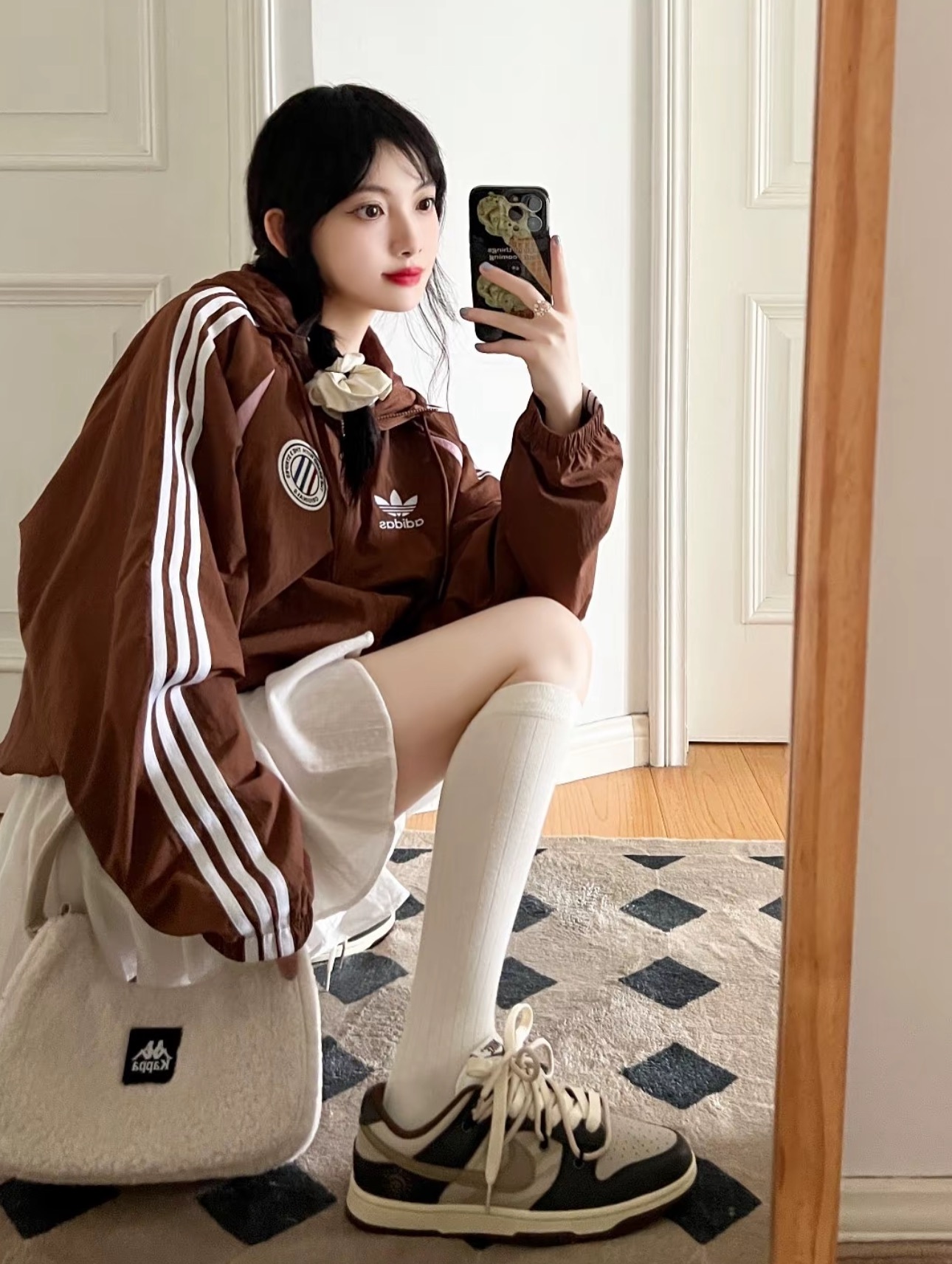 Adidas Originals ADICOLOR FW24 JACKET 棕粉色 有帽外套