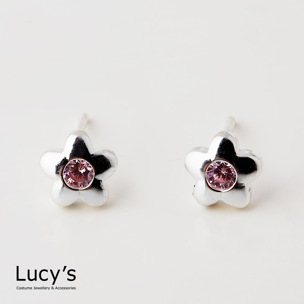 925純銀 小花 耳環 (124346)